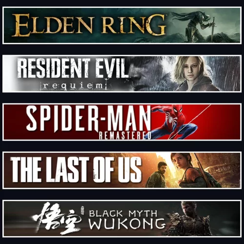  Elden +Evil 9 +Spider 1 +TLOU1 +Wukong